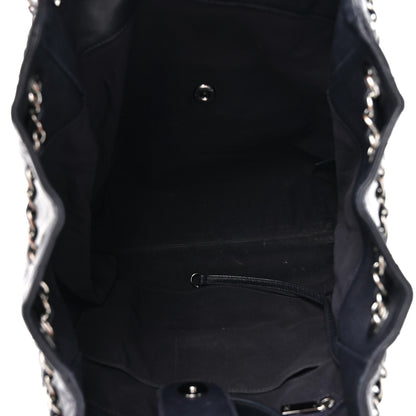Chanel Lambskin Quilted Large Drawstring Shoulder Bag Dark Purple 5 of 10