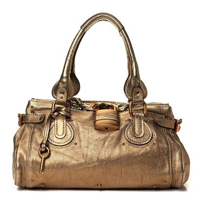 Chloe Metallic Calfskin Medium Paddington Satchel Gold 1 of 9