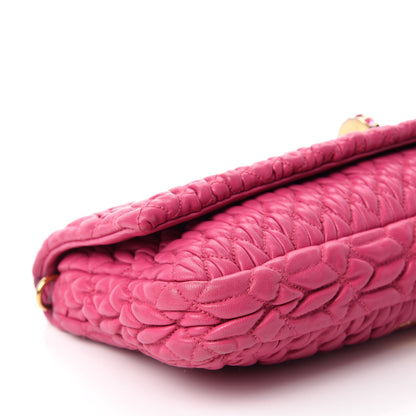 Miu Miu Nappa Matelasse Crystal Flap Clutch Fuxia 6 of 17