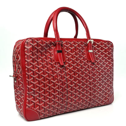 Goyard Goyardine Ambassade MM Briefcase Red 2 of 12