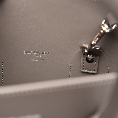 Saint Laurent Grained Calfskin Topstitch Small Sac De Jour Grey 8 of 9