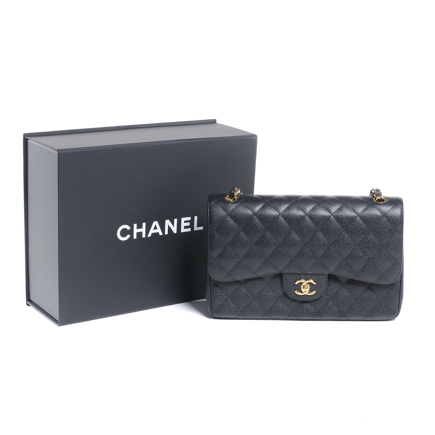 Chanel Caviar Quilted Jumbo Double Flap Black 9 of 9