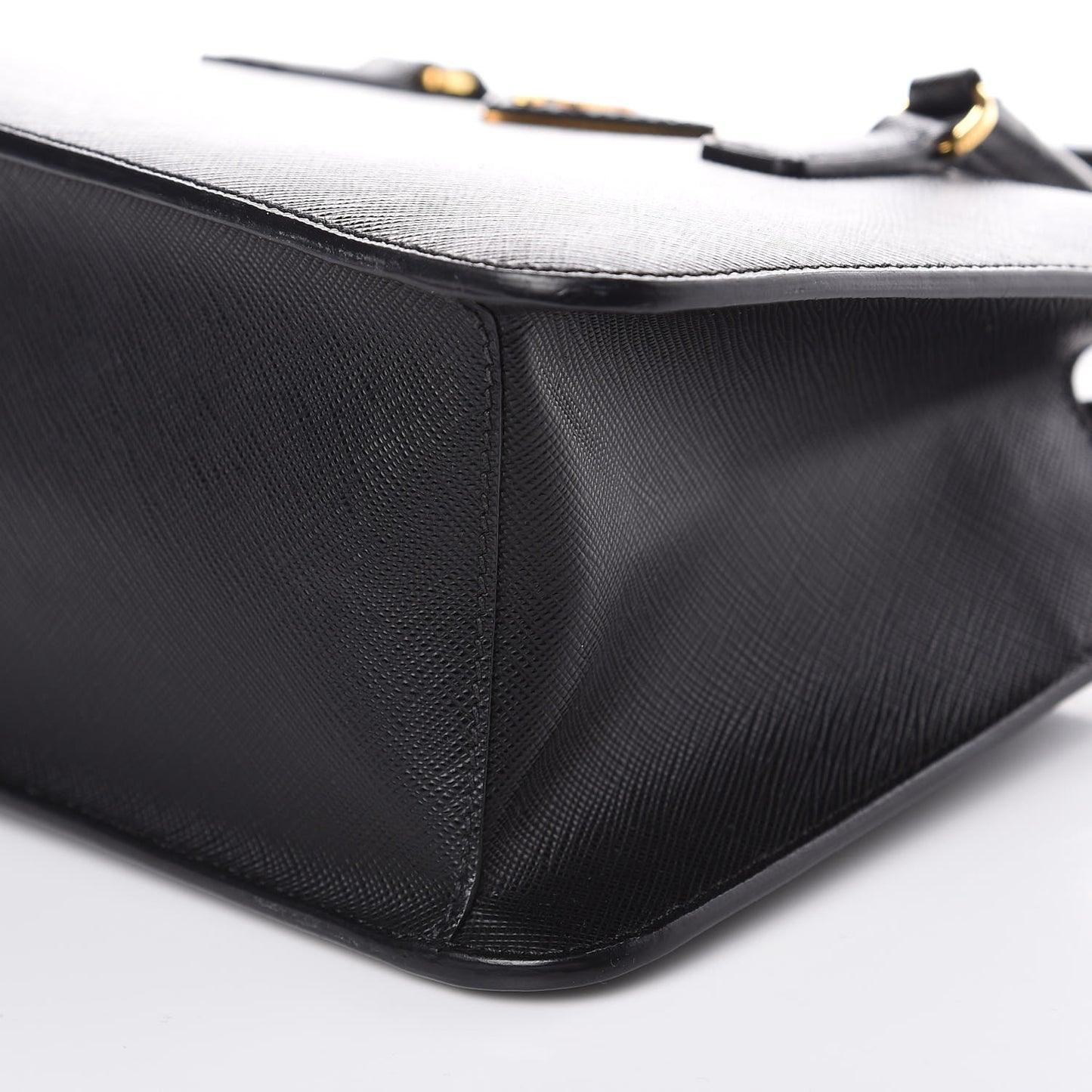 Saffiano Mini Double Zip Tote Black