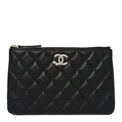 Chanel Lambskin Quilted Crystal Star Cosmetic Case Black 1 of 7