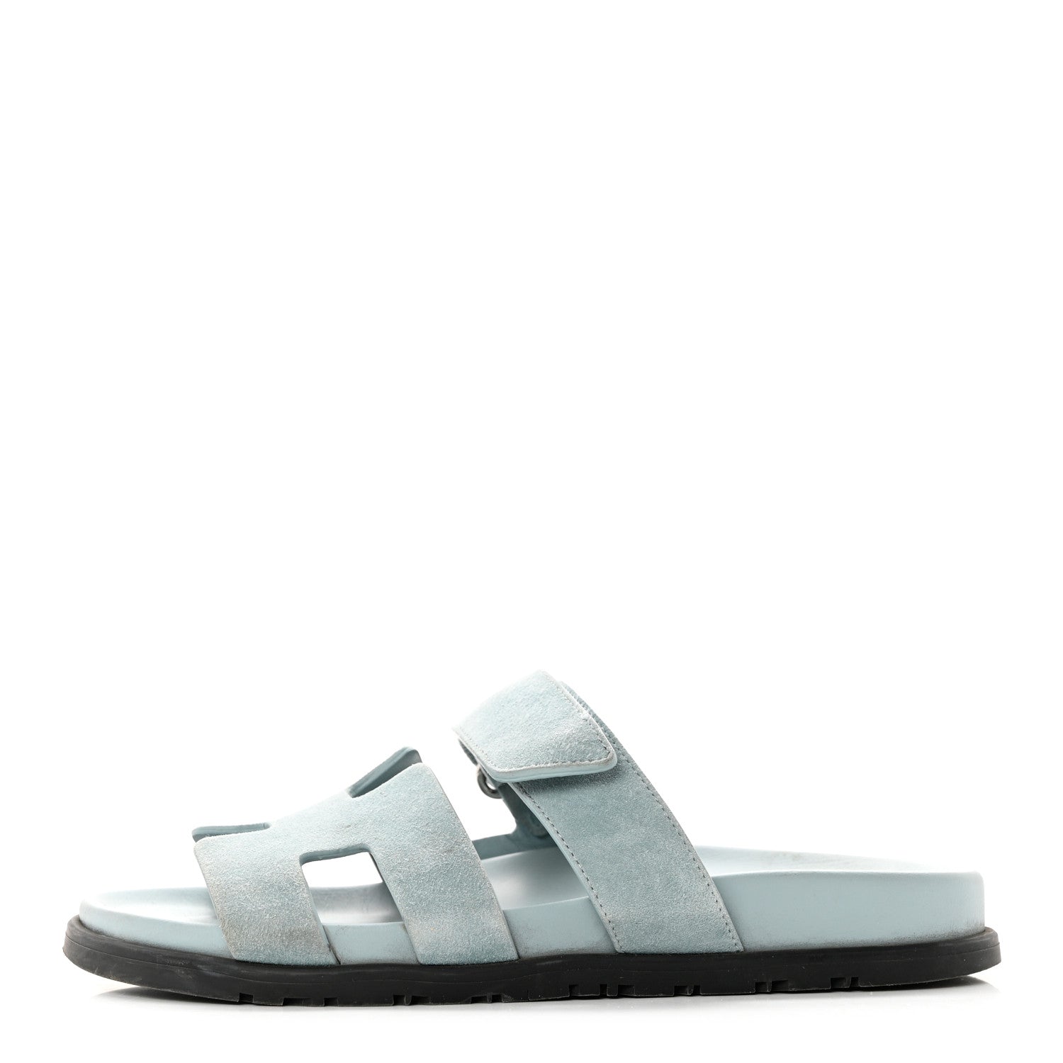 Hermes Suede Goatskin Womens Chypre Sandals 38 Vert D'eau 1 of 12