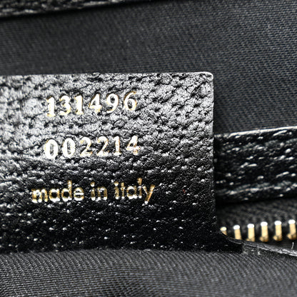 Gucci Calfskin Web Bamboo Bullet Satchel Black 7 of 11