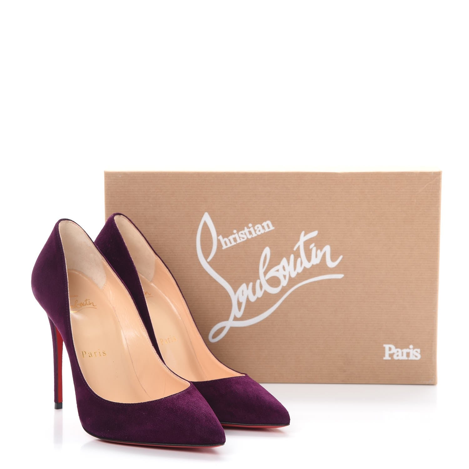 Christian Louboutin Veau Velours Pigalle Follies 100 Pumps 35.5 Merlot 10 of 10
