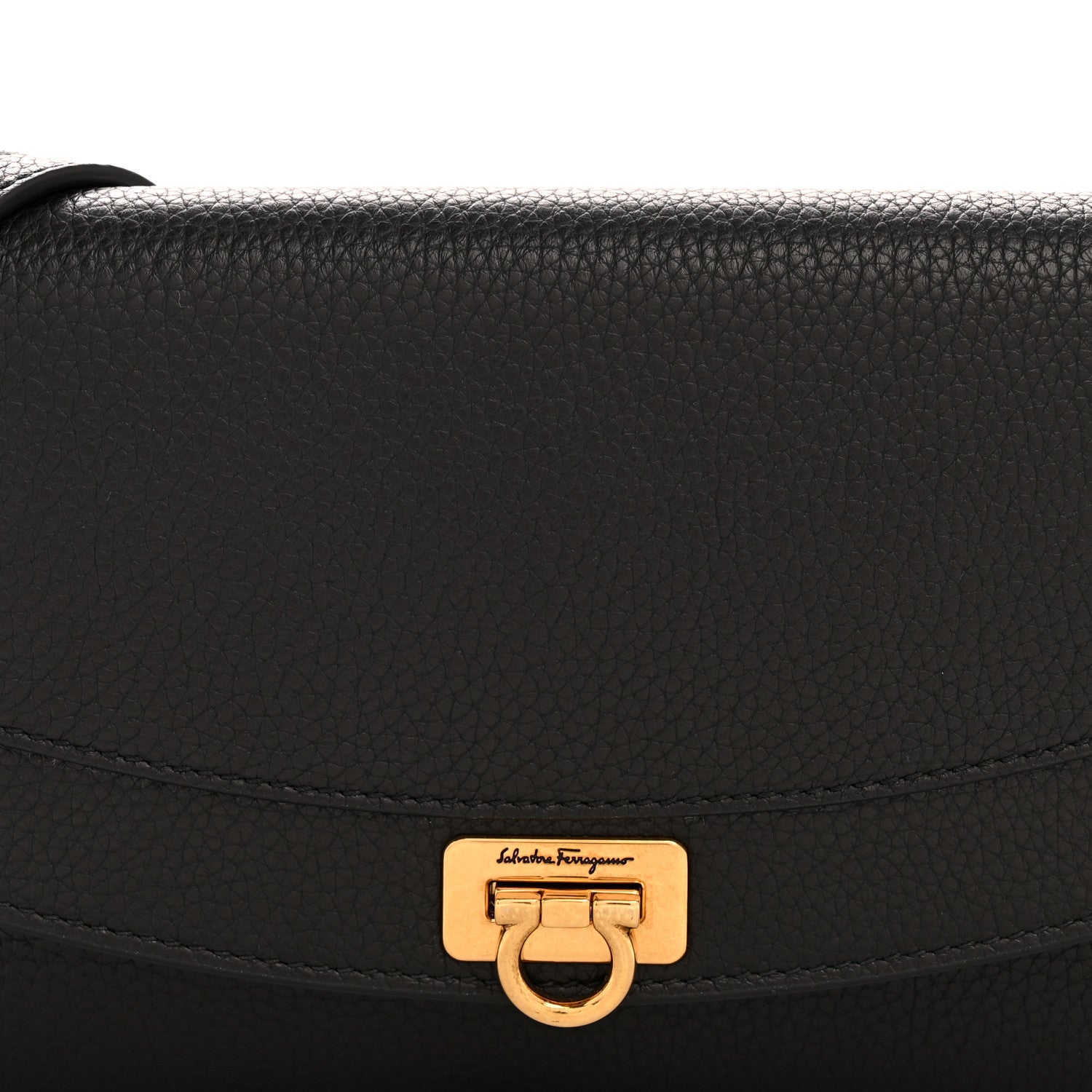 Salvatore Ferragamo Grained Calfskin Gancini Crossbody Flap Black 7 of 10