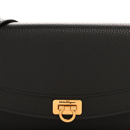 Salvatore Ferragamo Grained Calfskin Gancini Crossbody Flap Black 7 of 10