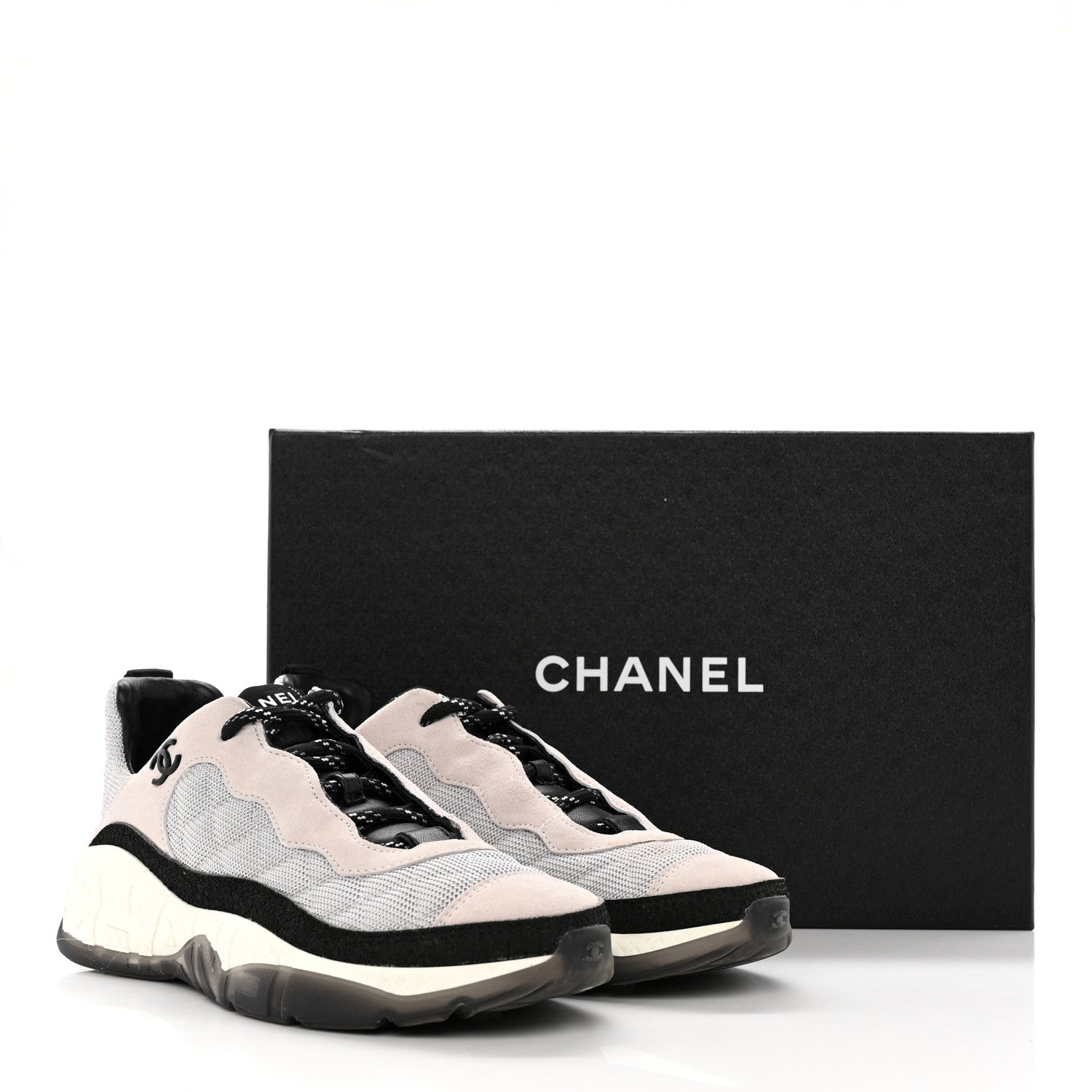 Chanel Mesh Suede Calfskin Quilted Sneakers 37.5 Light Pink Beige 16 of 16