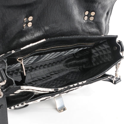 Proenza Schouler Jacquard Woodblock PS1 Tiny Satchel Black White 10 of 14