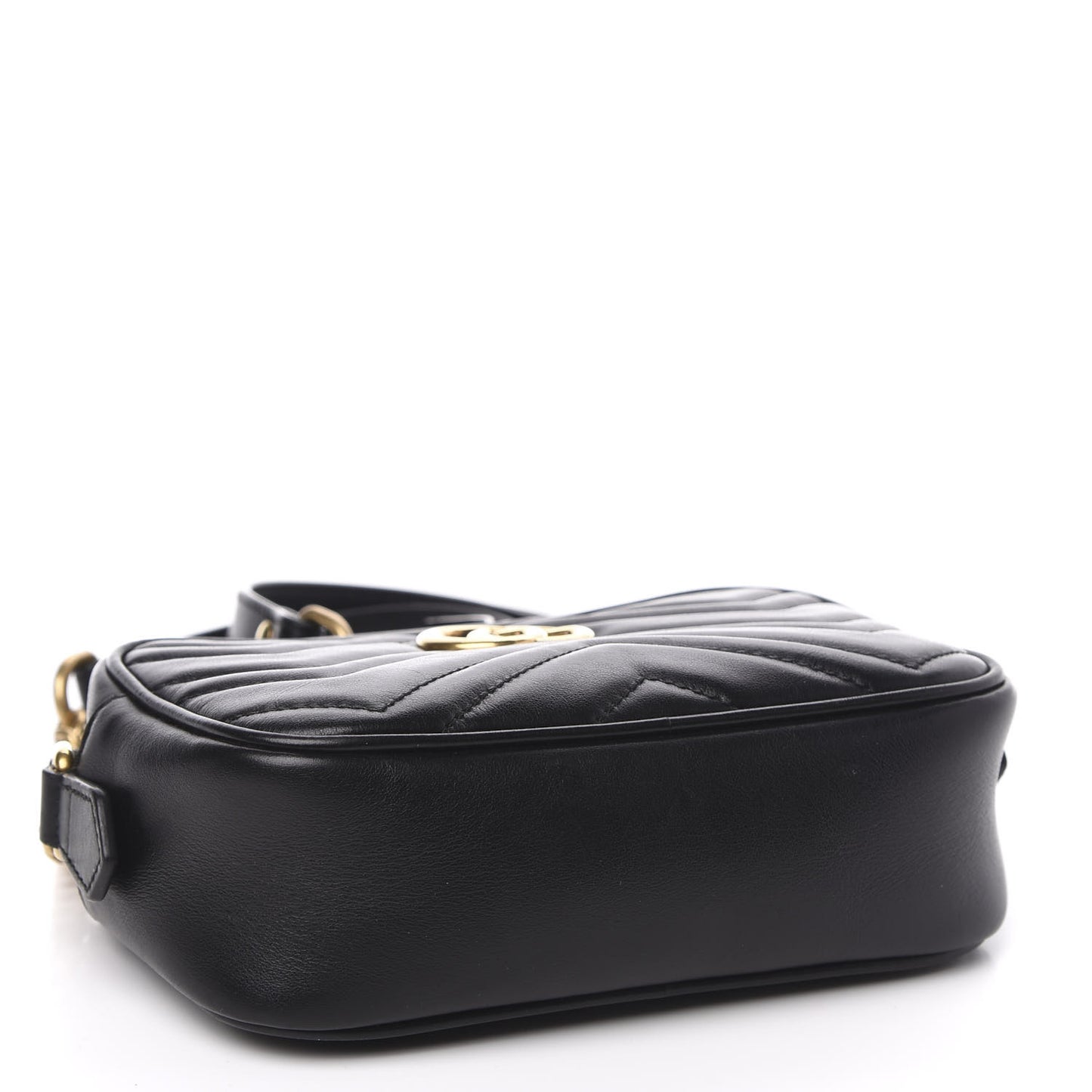 Calfskin Matelasse Mini GG Marmont Chain Shoulder Bag Black