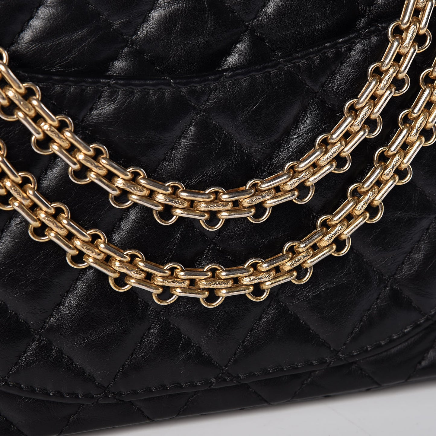 Aged Calfskin Quilted 2.55 Reissue 225 Flap Black