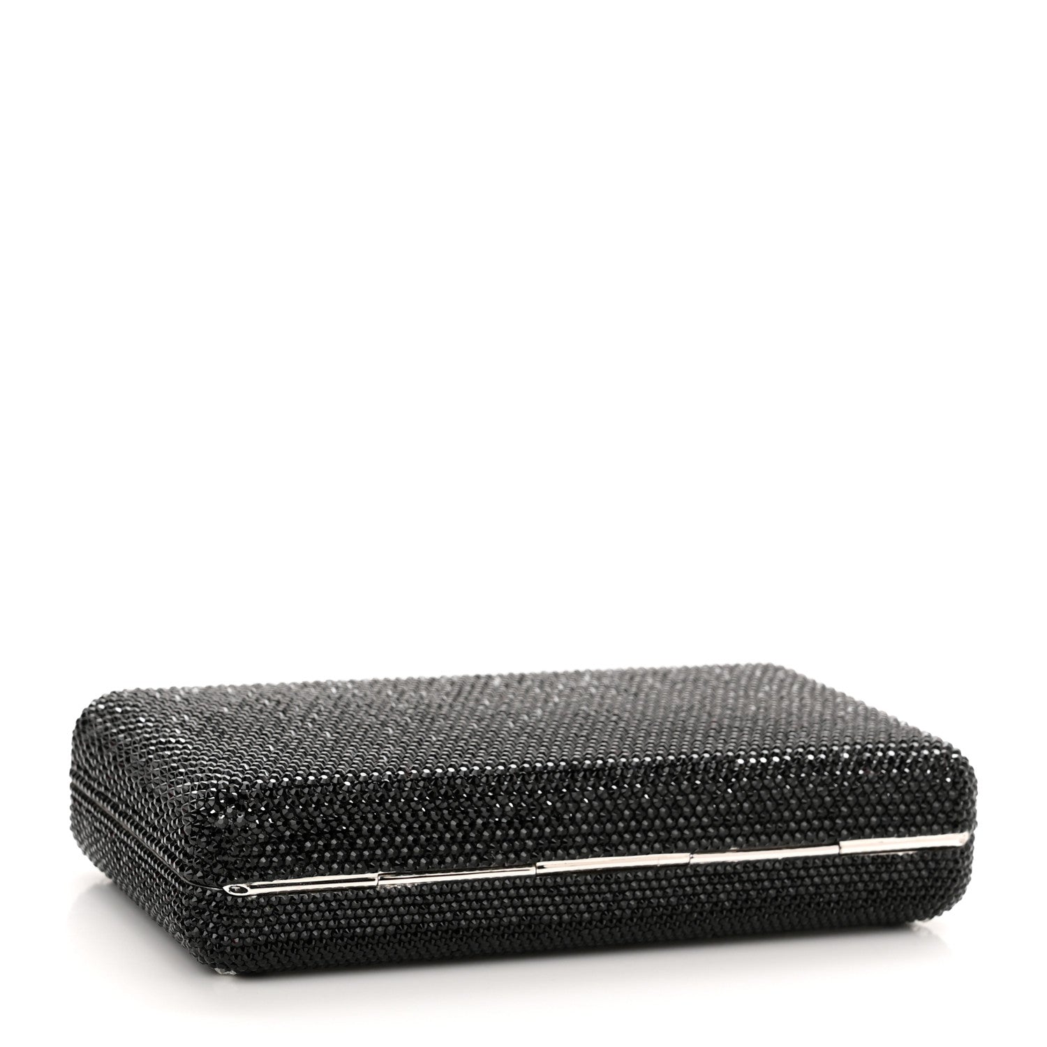 Judith Leiber Crystal Bespoke Slim Slide Clutch Black Silver 4 of 9