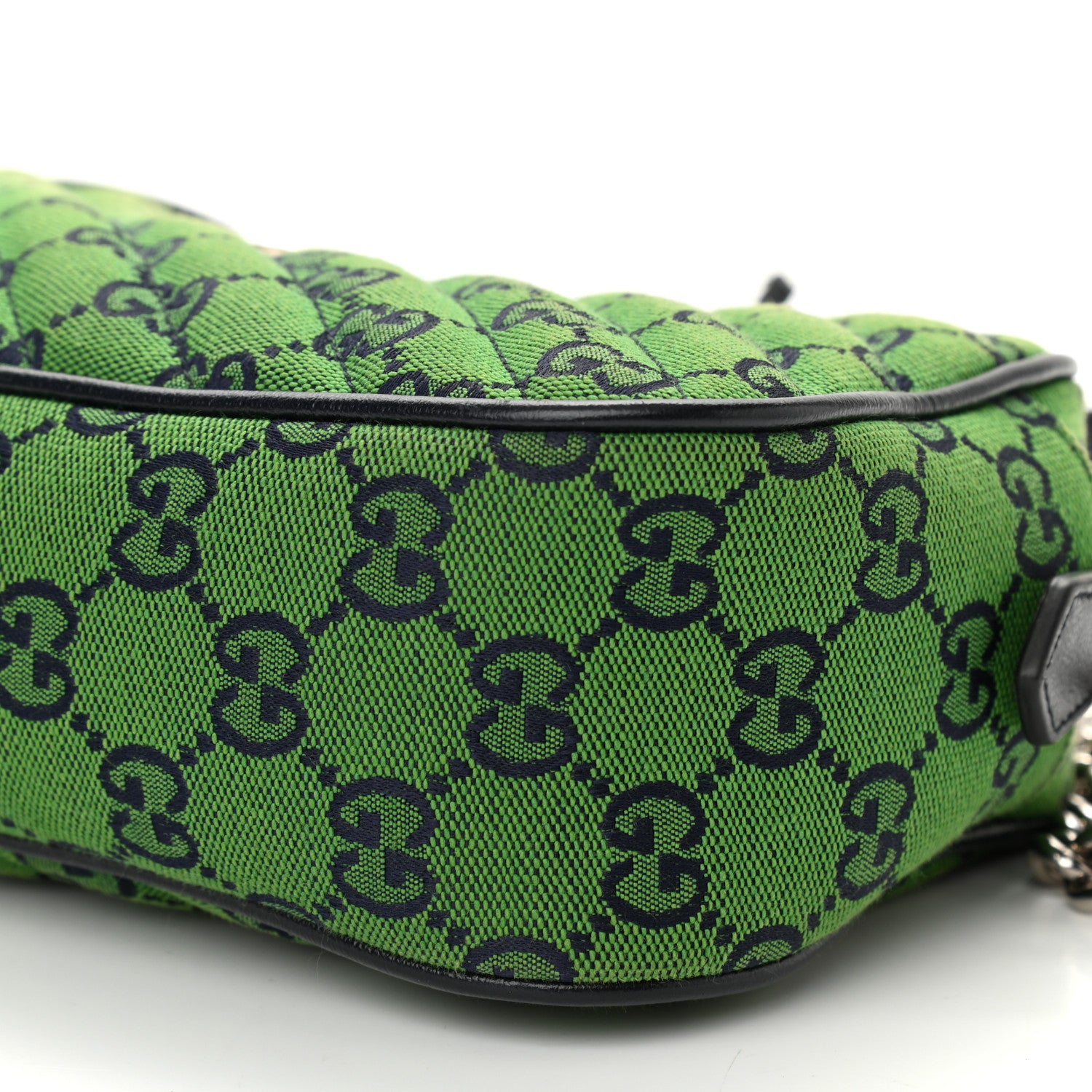 Gucci Monogram Multicolor Matelasse Diagonal Small GG Marmont Chain Shoulder Bag Green Blue 10 of 12