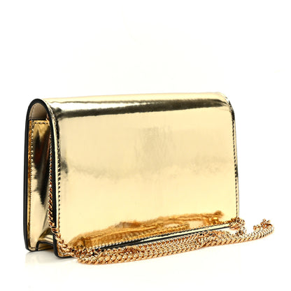 Versace Patent Metallic Crystal Medusa Clutch On Chain Gold 3 of 8