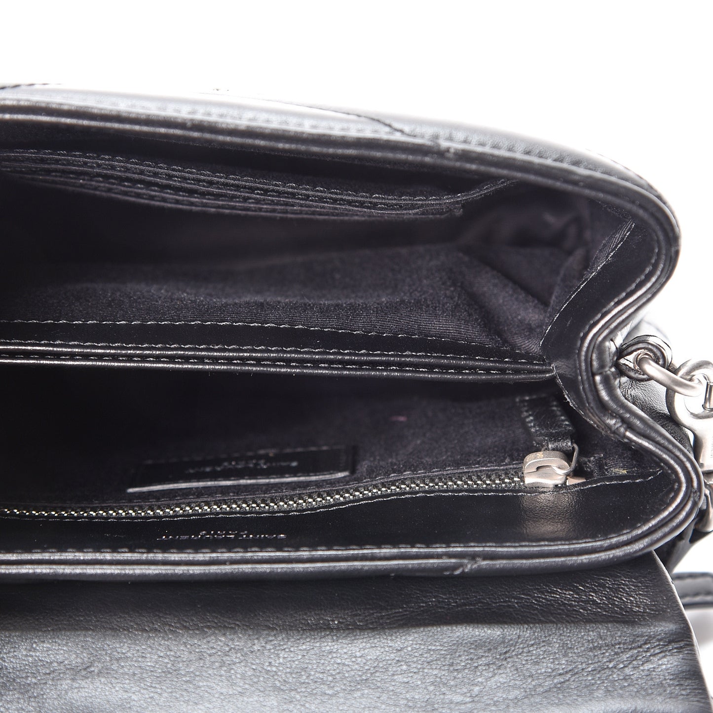 Calfskin Y Quilted Monogram Toy Loulou Crossbody Bag Black