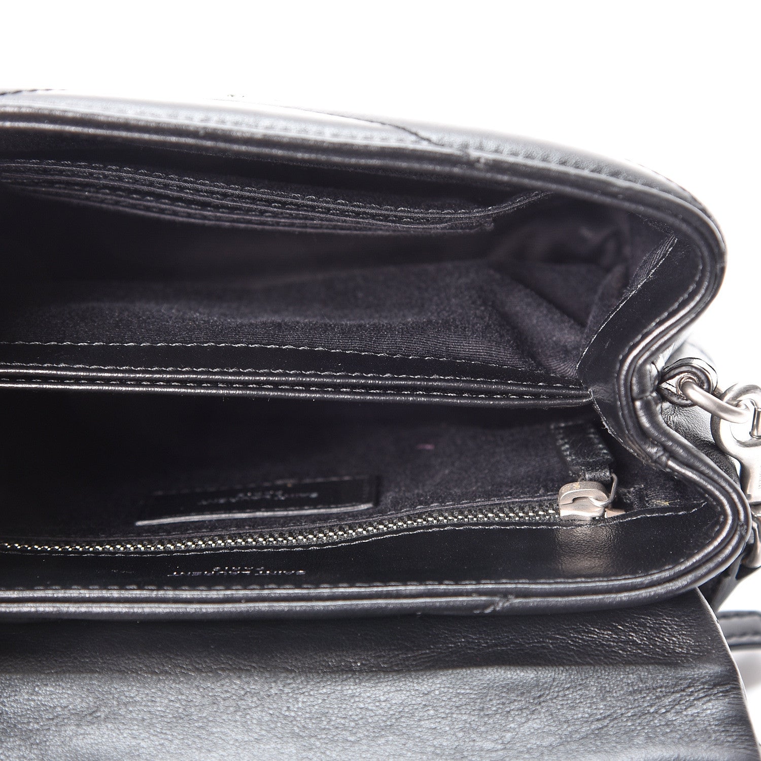 Saint Laurent Calfskin Y Quilted Monogram Toy Loulou Crossbody Bag Black 4 of 9