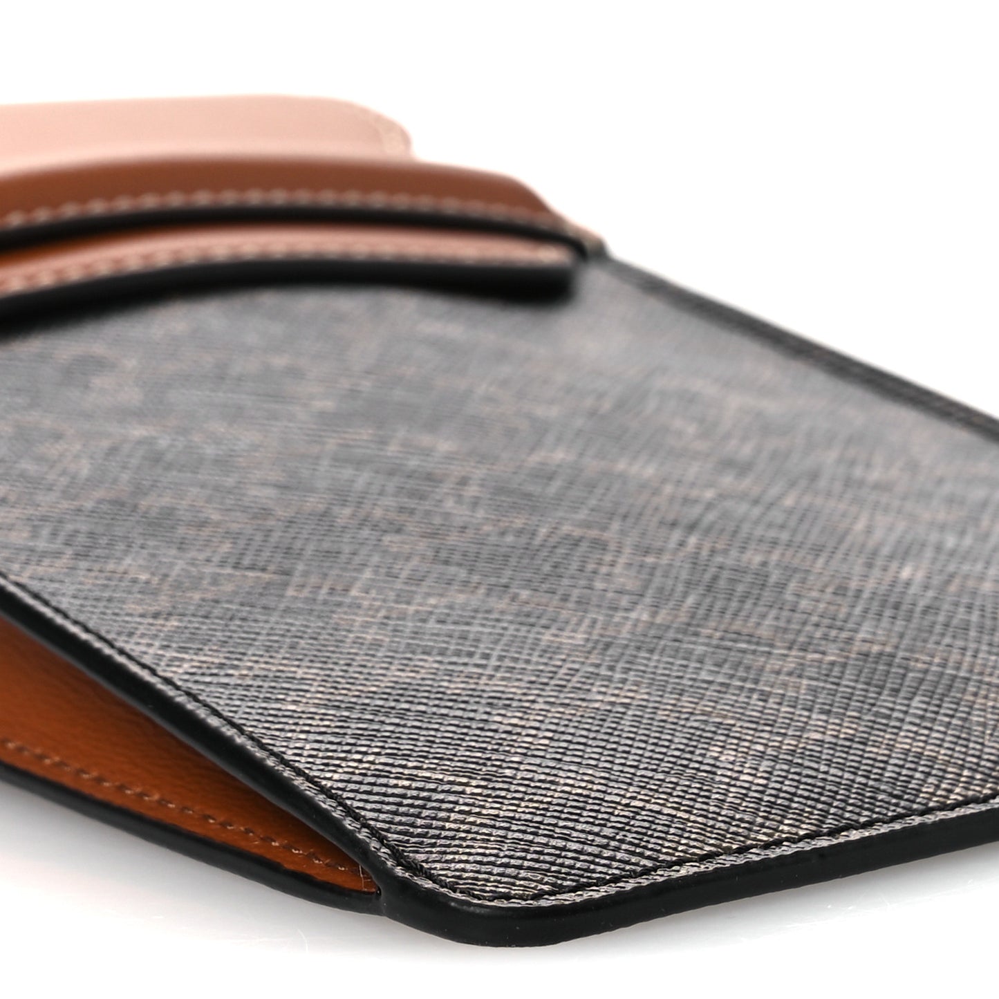 Triomphe Canvas Lambskin Phone Pouch With Flap Tan