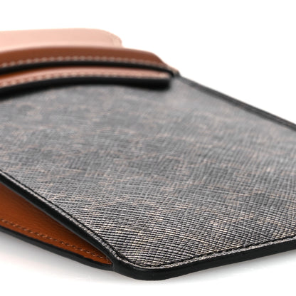 Celine Triomphe Canvas Lambskin Phone Pouch With Flap Tan 10 of 13