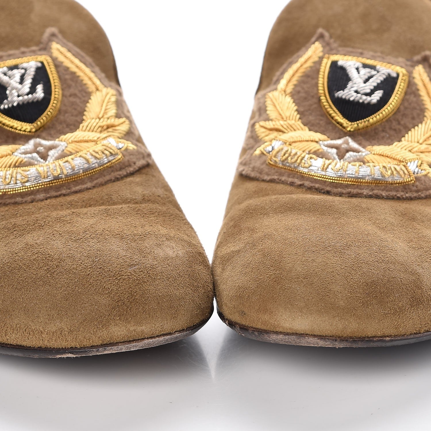 Louis Vuitton Suede Preppy Flat Loafers 38.5 Kaki 9 of 14