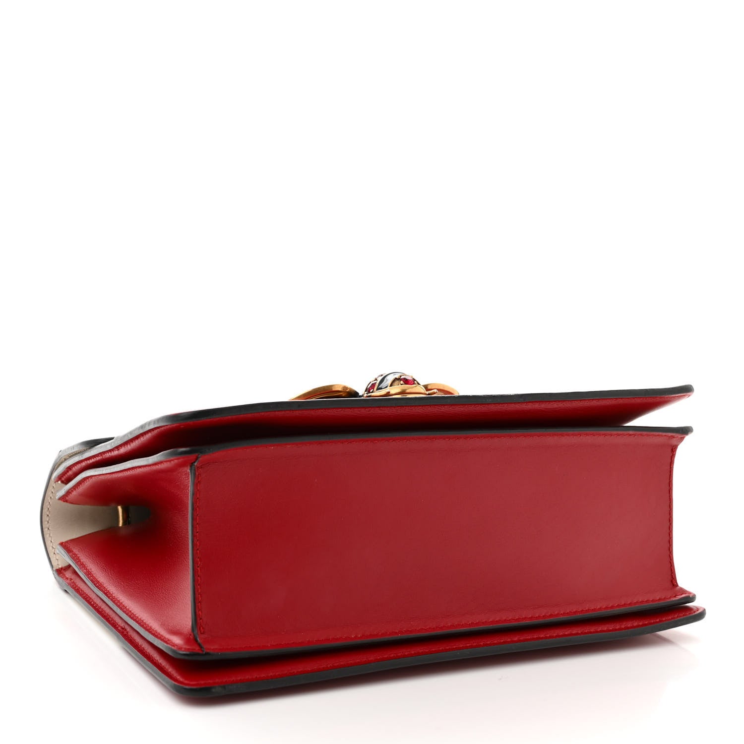 Gucci Calfskin Sylvie Web Small Queen Margaret Top Handle Bag Hibiscus Red Mystic White 4 of 12