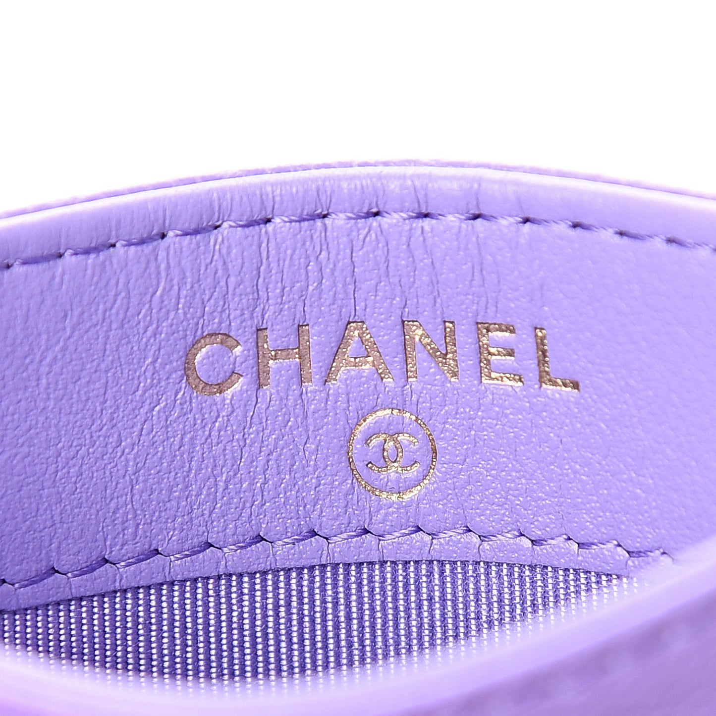 Caviar Quilted Card Holder Purple