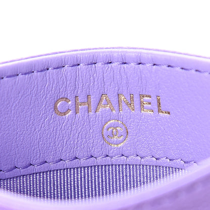 Chanel Caviar Quilted Card Holder Purple 5 of 8