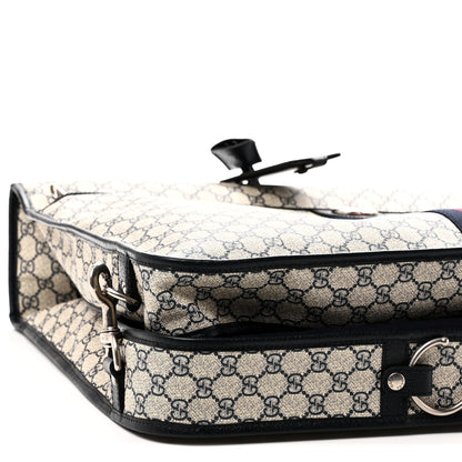 Gucci GG Supreme Monogram Web Savoy Garment Bag Beige Blue 8 of 9