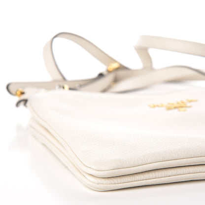 Prada Vitello Phenix Double Zip Crossbody Bag Bianco 9 of 11