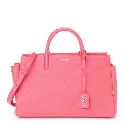 Saint Laurent Grained Calfskin Small Cabas Rive Gauche Rose Clair 1 of 9