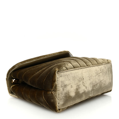 Saint Laurent Velvet Y Quilted Monogram Small Loulou Chain Satchel Dark Vintage Olive 4 of 10