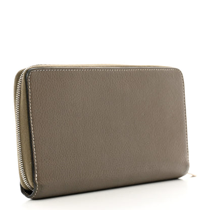 Celine Drummed Calfskin Large Zip Around Multifunction Wallet Souris 3 of 9