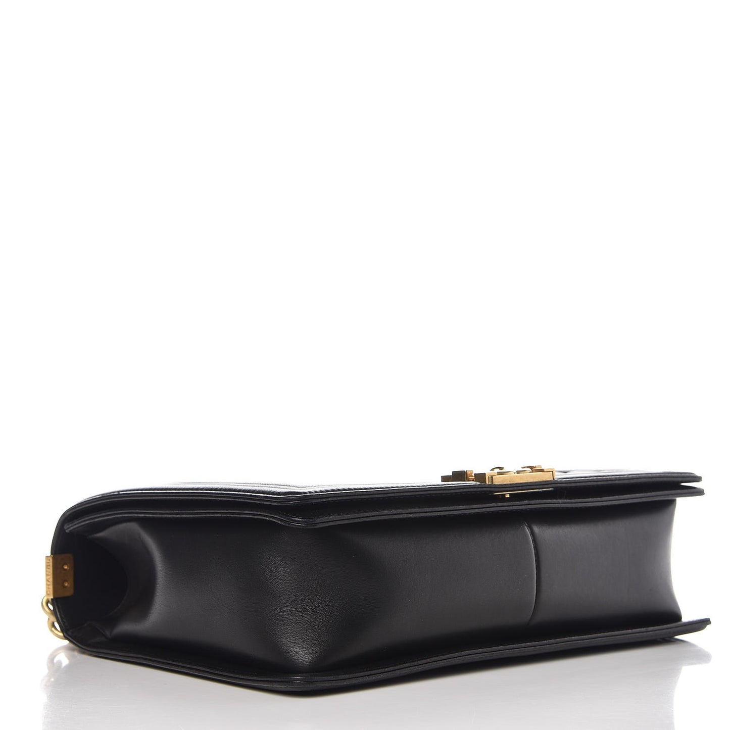 Lambskin Quilted Large Boy Flap Black