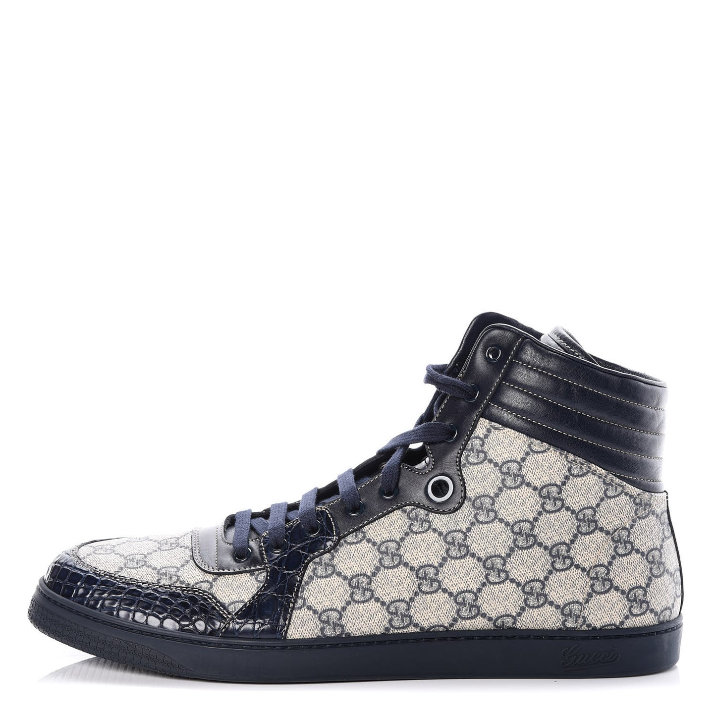 GG Plus Monogram Crocodile Mens Coda Sneakers 13.5 Blue