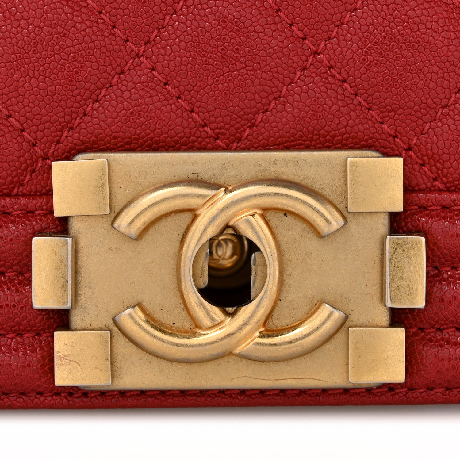 Chanel Caviar Quilted Medium Boy Flap Red 12 of 13