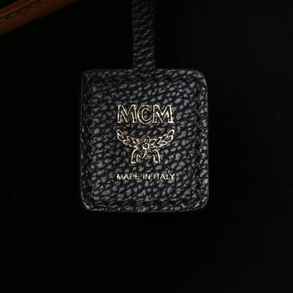 MCM Goatskin Medium Milano Drawstring Bag Black 7 of 10