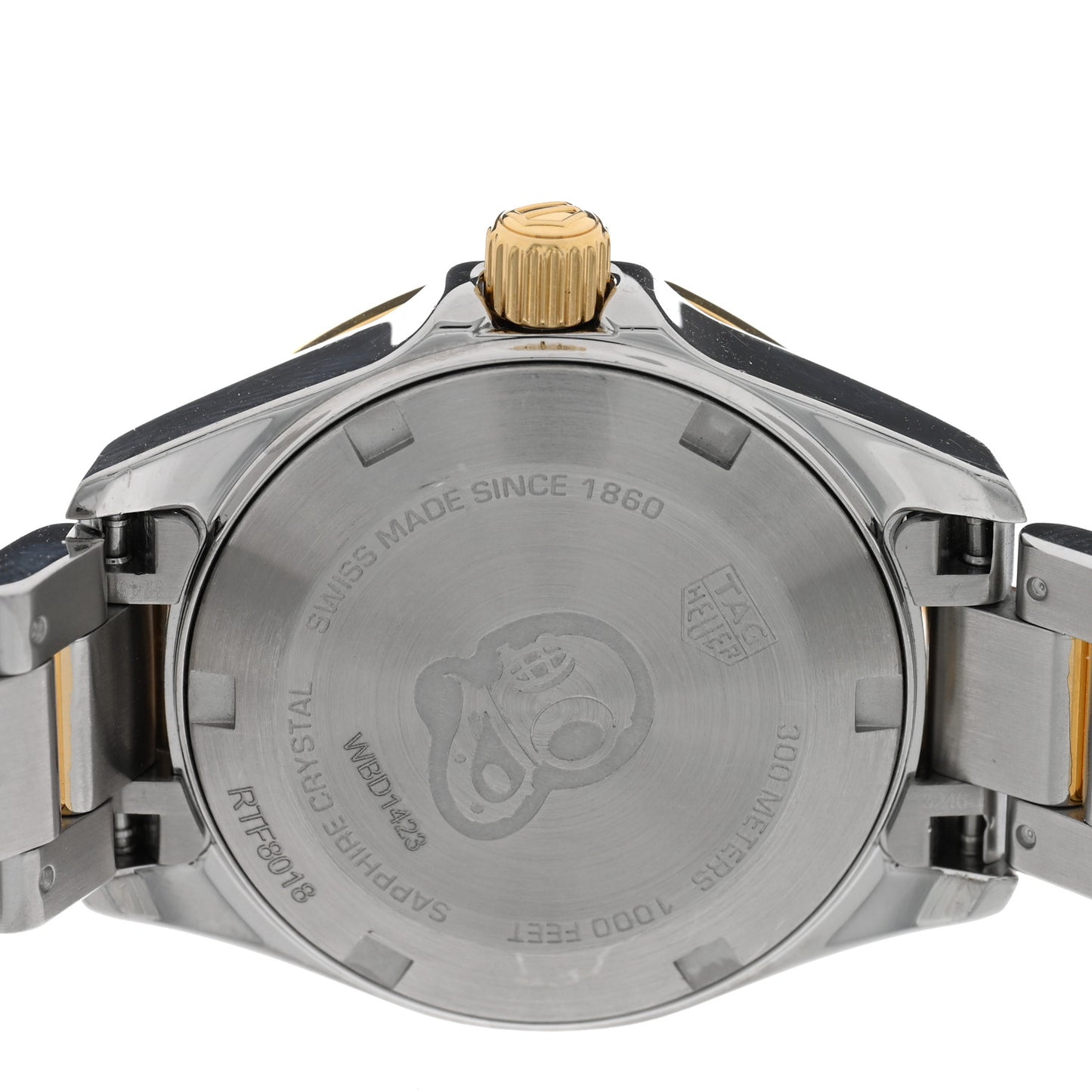 Stainless Steel 18K Yellow Gold Diamond Bezel Mother of Pearl 27mm Aquaracer Lady Quartz Watch WBD1423