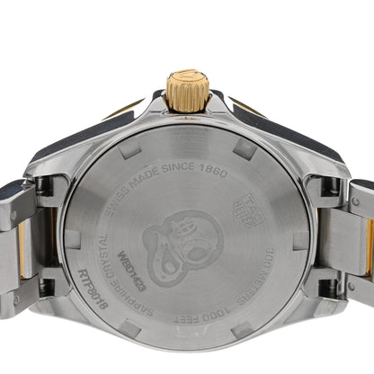 Tag Heuer Stainless Steel 18K Yellow Gold Diamond Bezel Mother of Pearl 27mm Aquaracer Lady Quartz Watch WBD1423 4 of 5