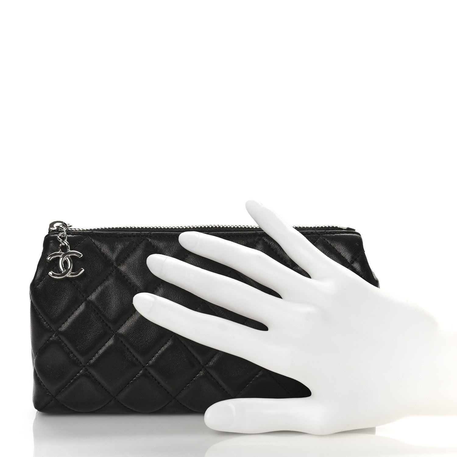 Chanel Lambskin Quilted Cosmetic Case Black 2 of 9