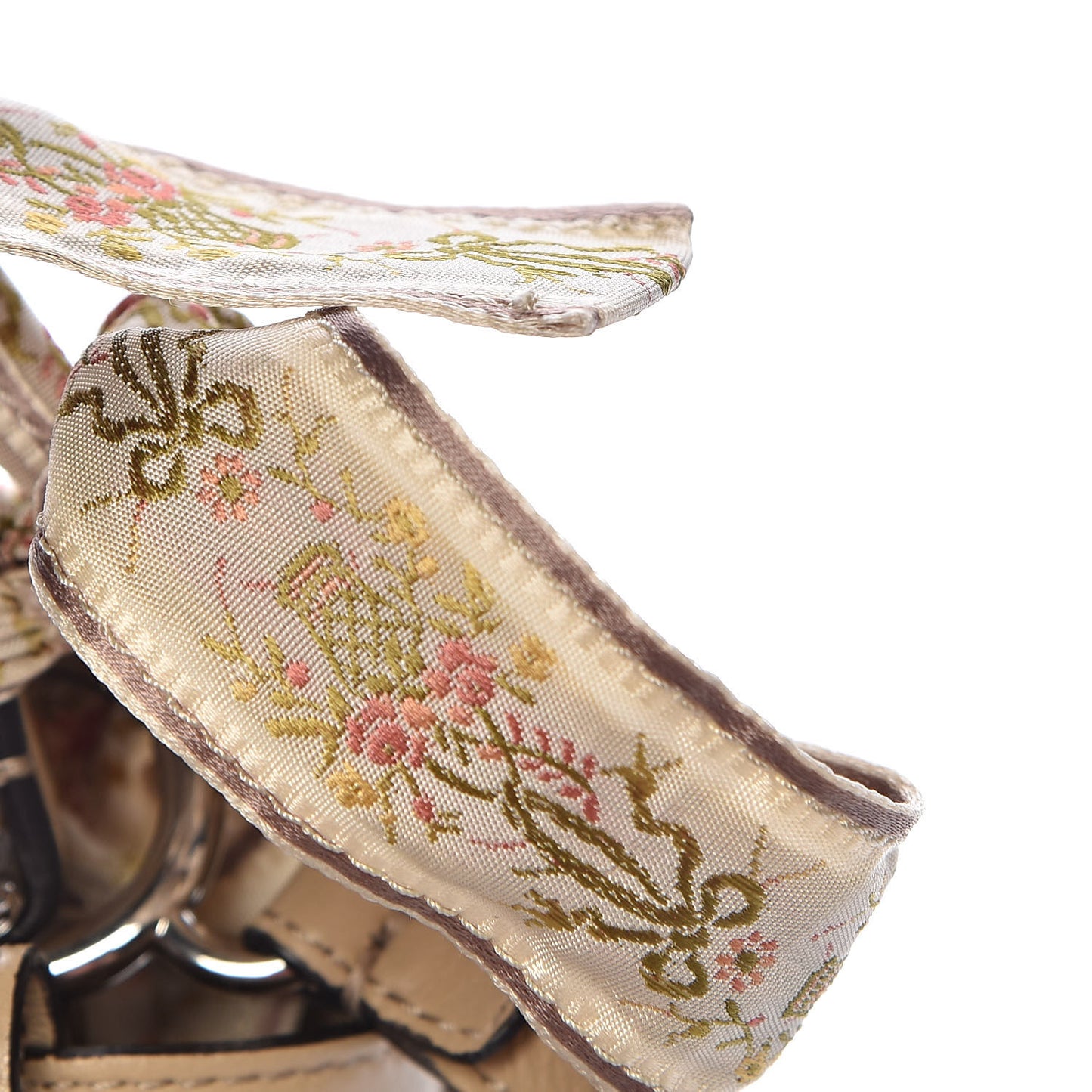 Nappa Ribbon Lace Up Mini Peekaboo Iconic Satchel Beige