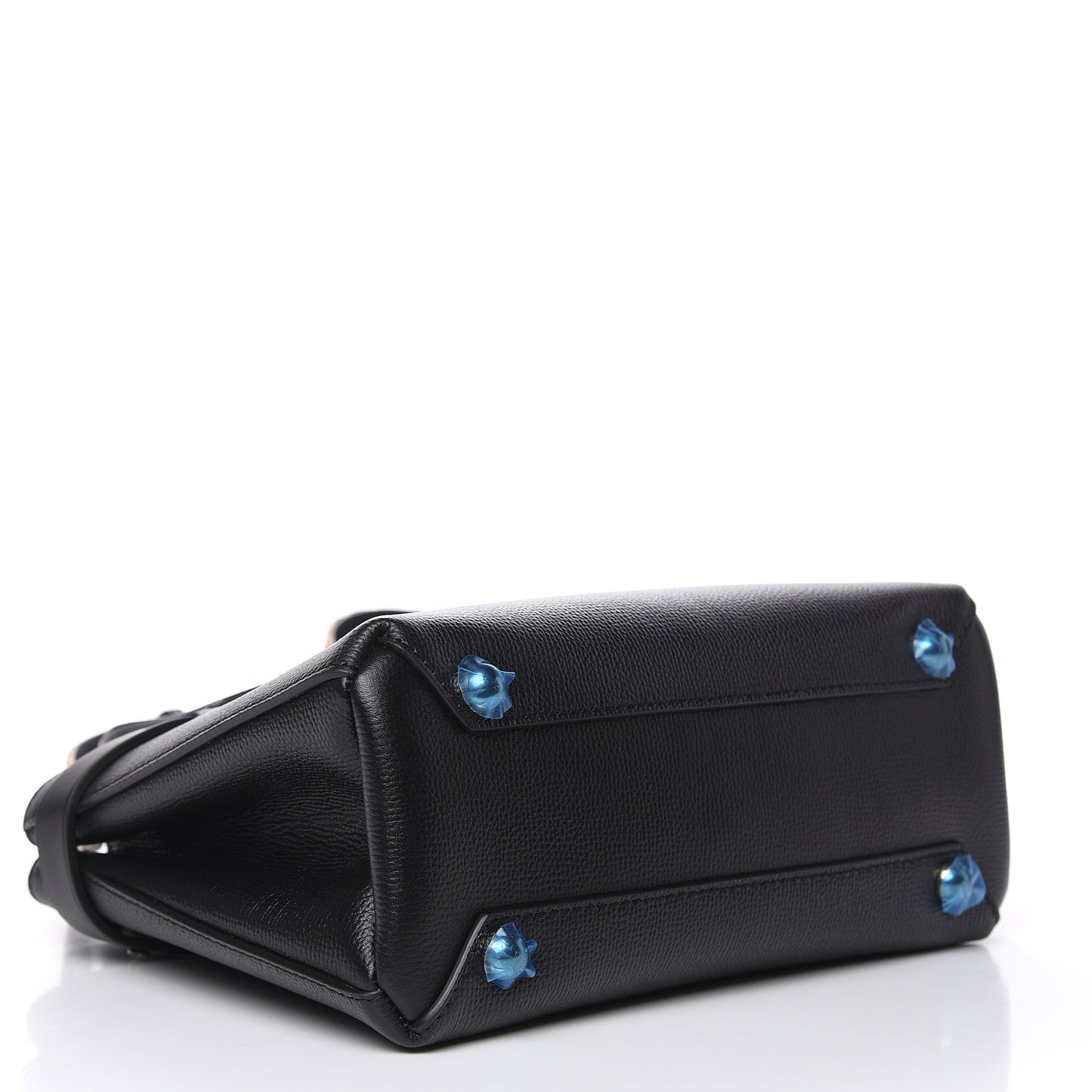 Grainy Calfskin House Check Small Banner Tote Black