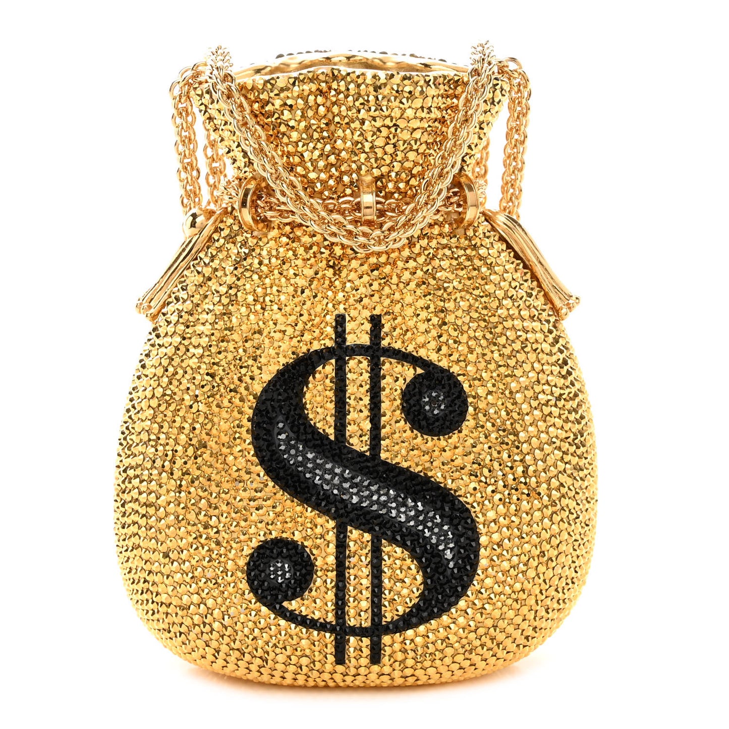 Crystal Money Bags Minaudiere Clutch Gold