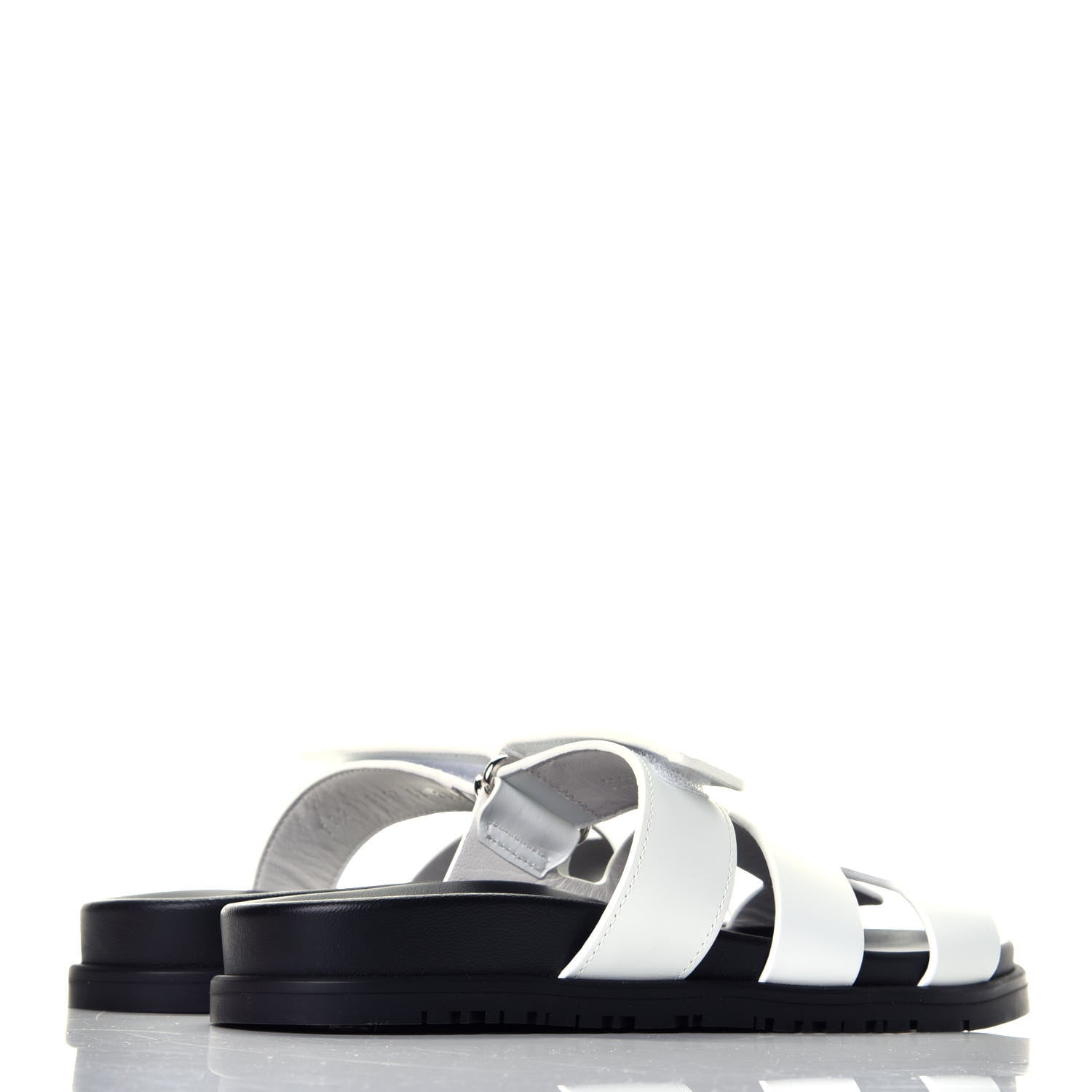 Hermes Calfskin Womens Chypre Sandals 37 White 4 of 11