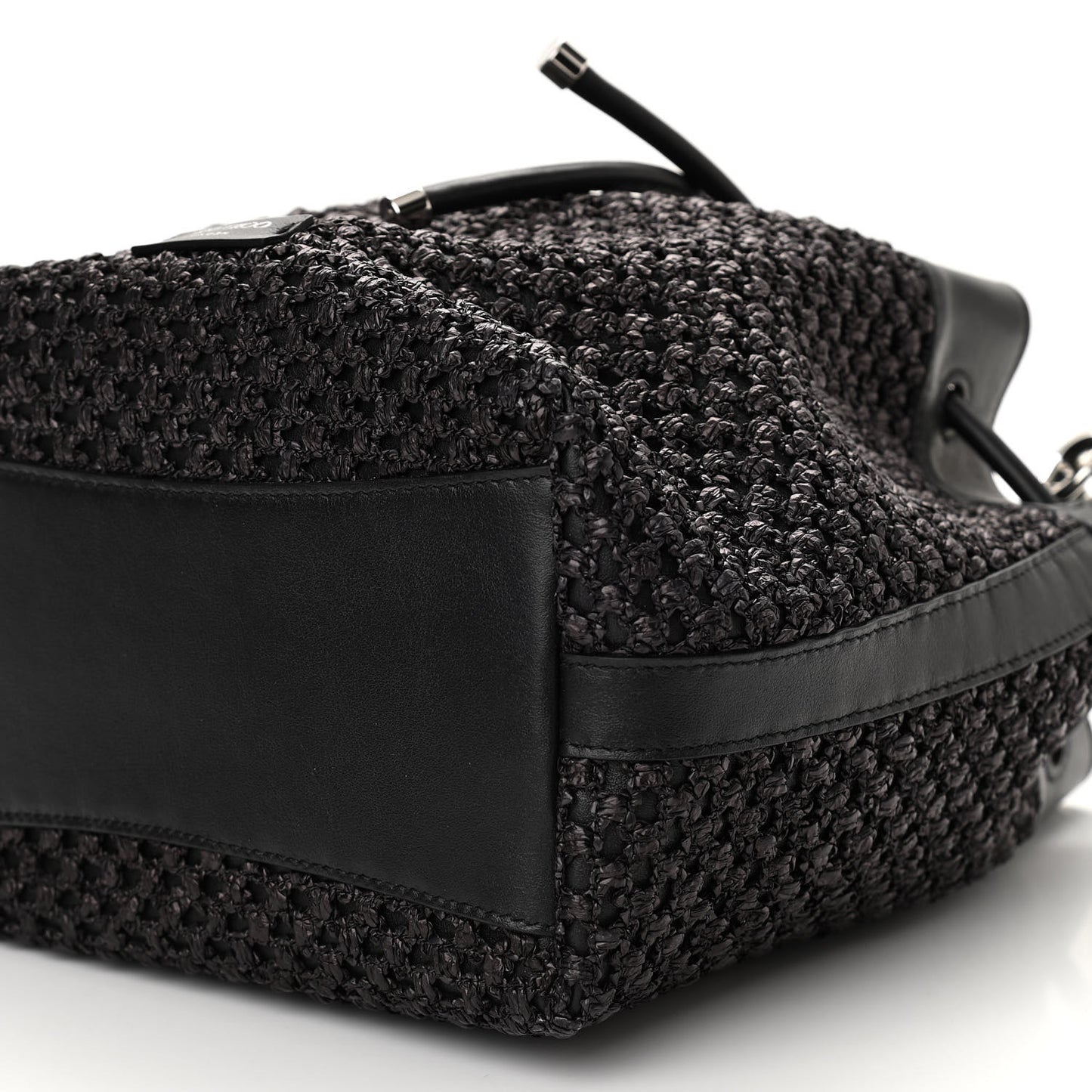 Raffia Net Bon Bon Bag Black