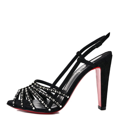 Christian Louboutin Suede Crystal Vegastrassima 100 Pumps 37.5 Black 1 of 8