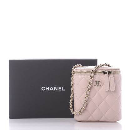 Chanel Caviar Quilted Small Vertical Coco Beauty Vanity Case With Chain Light Pink 11 of 11