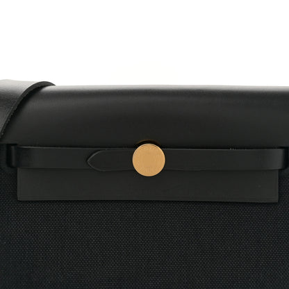 Hermes Military Toile Vache Hunter Herbag Zip Retourne 20 Black 8 of 10