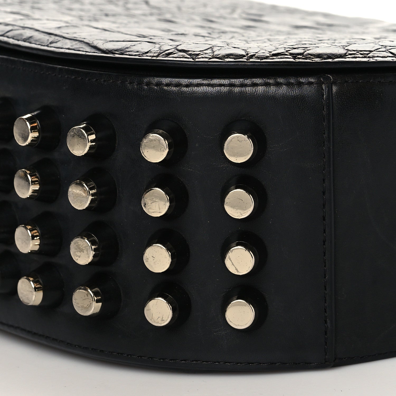 Alexander Wang Calfskin Crocodile Embossed Small Lia Sling Black Pale Gold Hardware 10 of 13