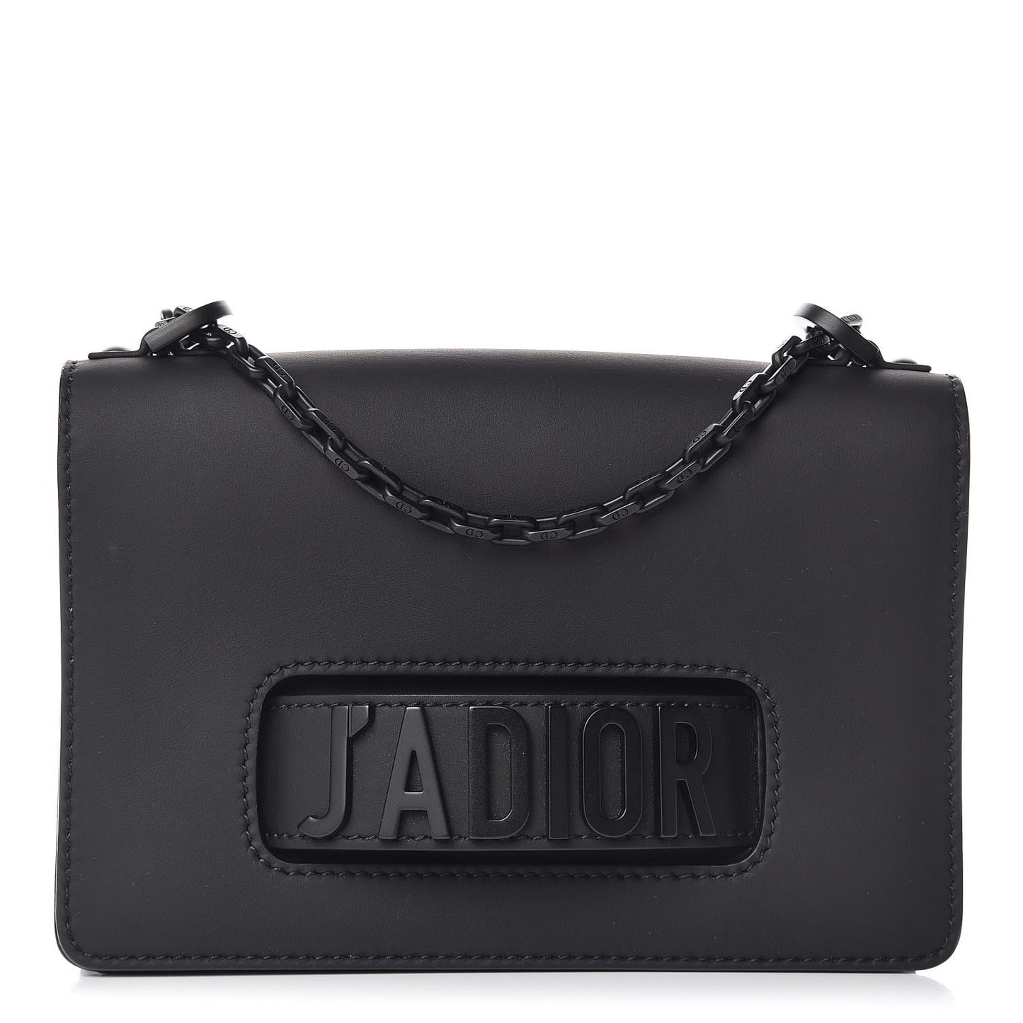 Ultra Matte Calfskin J'Adior Chain Flap Bag Black